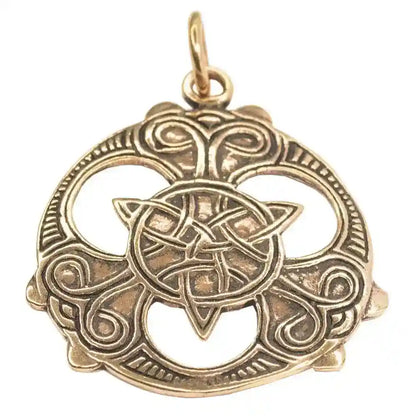Anhänger Triade mit keltischen Mustern Bronze Schmuck - Keltische Knoten - 46x35mm