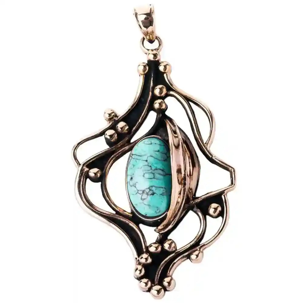 Anhänger Türkis on Fire Schmuck groß - sonstige Symbole - 65x33mm - Firma Holzenplotz - Silberketten-Goldketten.de 