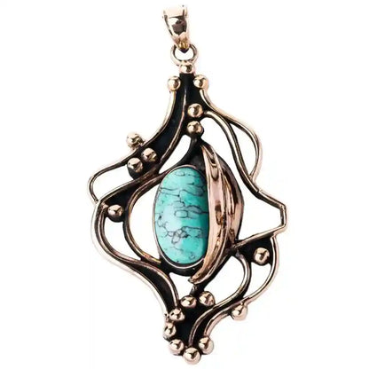 Anhänger Türkis on Fire Schmuck groß - sonstige Symbole - 65x33mm - Firma Holzenplotz - Silberketten-Goldketten.de 