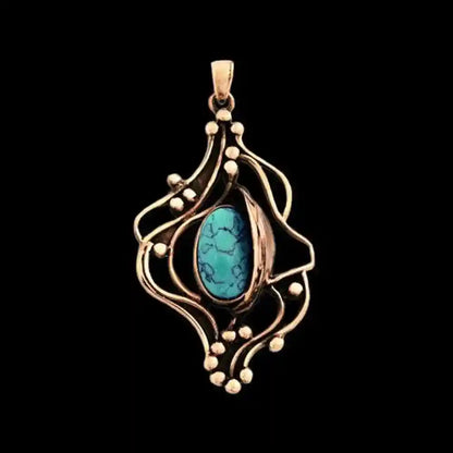 Anhänger Türkis on Fire Schmuck groß - sonstige Symbole - 65x33mm - Firma Holzenplotz - Silberketten-Goldketten.de 