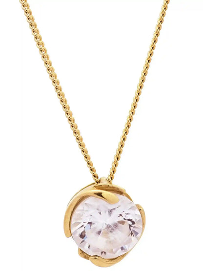 Anhänger Zirkonia  375 - 9 Karat Gold mit vergoldeter Silberkette