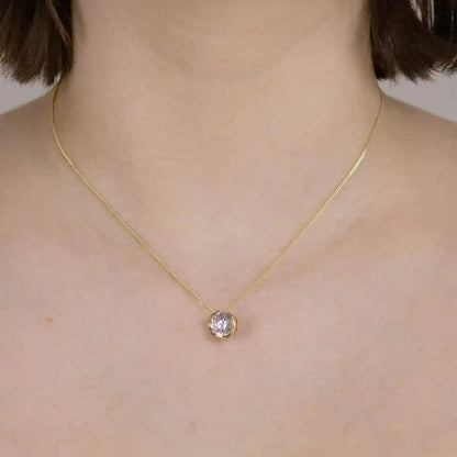 Anhänger Zirkonia  375 - 9 Karat Gold mit vergoldeter Silberkette