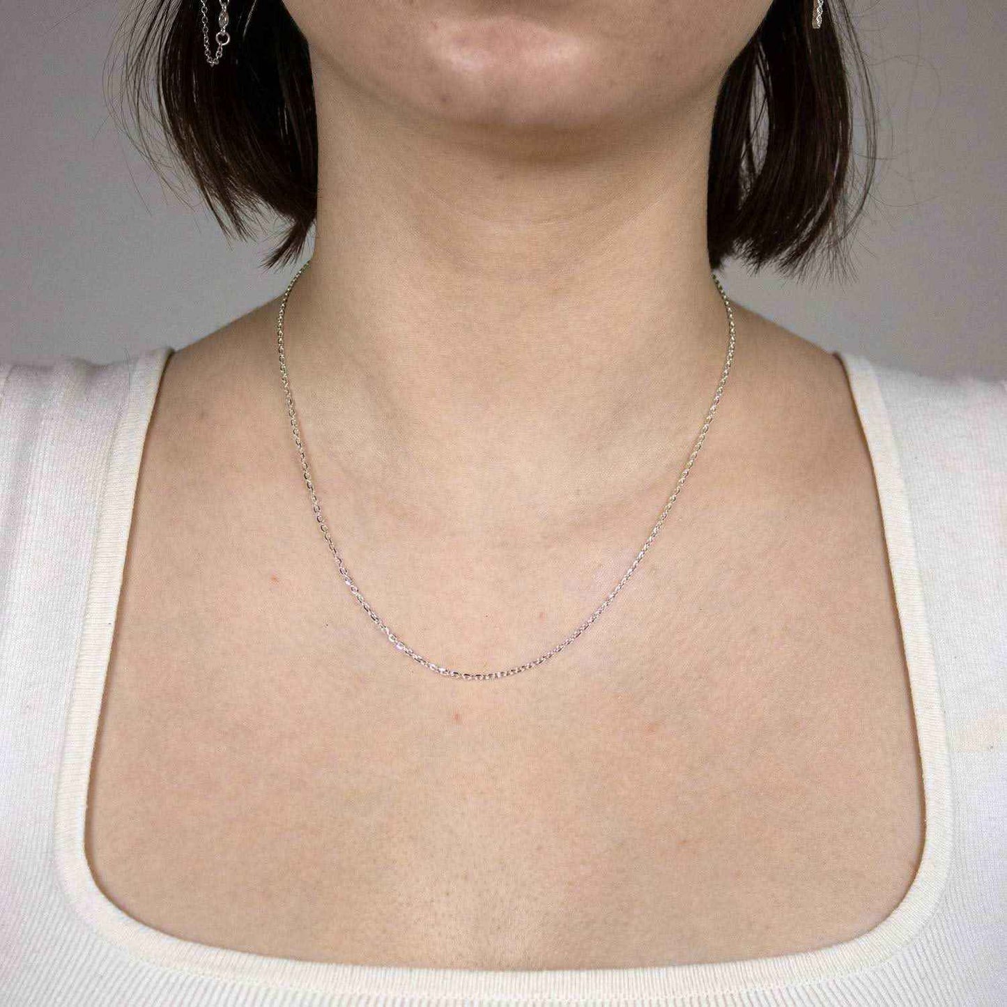 Ankerkette diamantiert Halskette Breite 1,4 mm - 925 Sterlingsilber