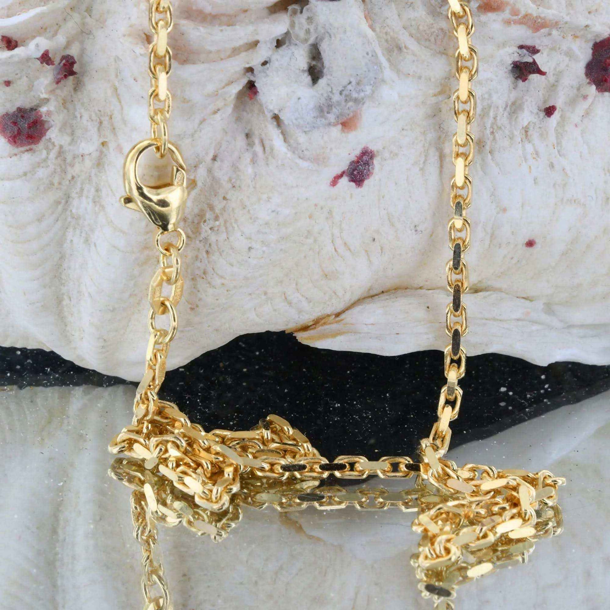 Ankerkette diamantiert Breite 2,0mm - 750-18 Karat Gold - Firma Holzenplotz - Silberketten-Goldketten.de 