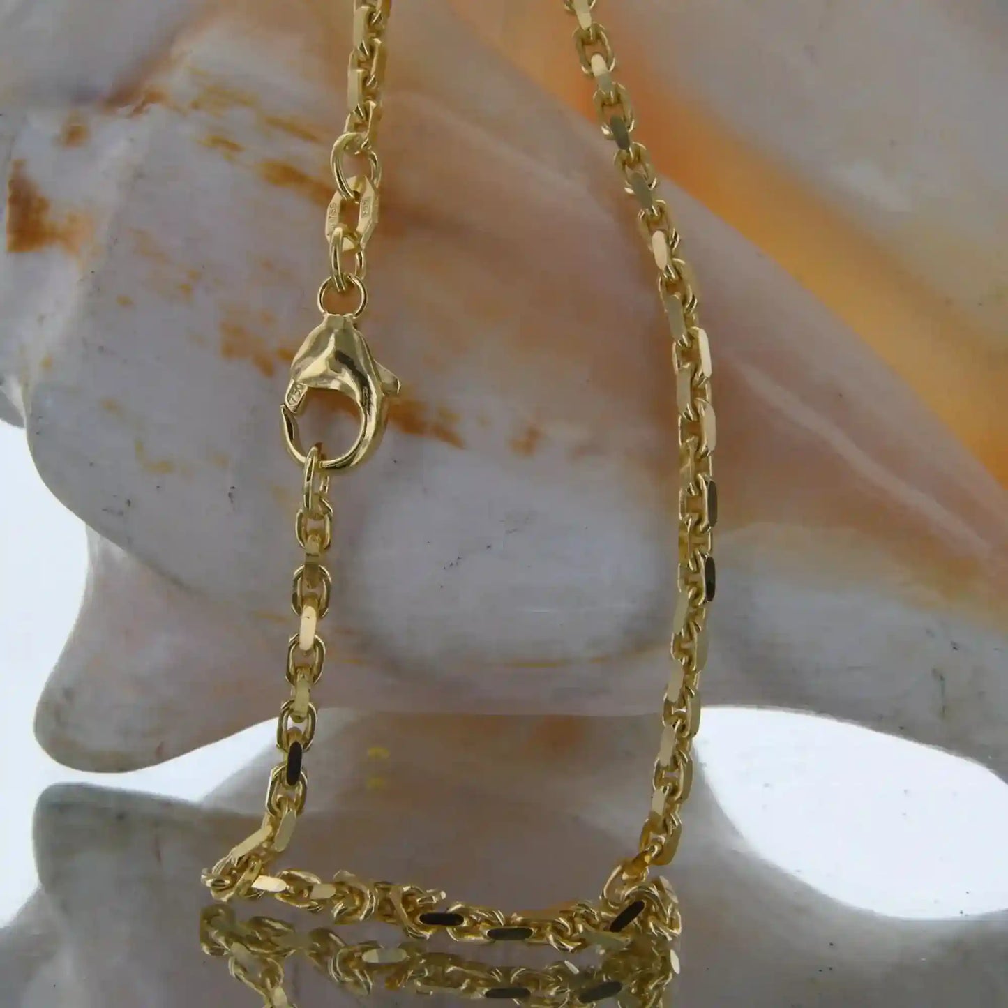 Ankerkette diamantiert Breite 2,5 mm - 750-18 Karat Gold - Firma Holzenplotz - Silberketten-Goldketten.de 