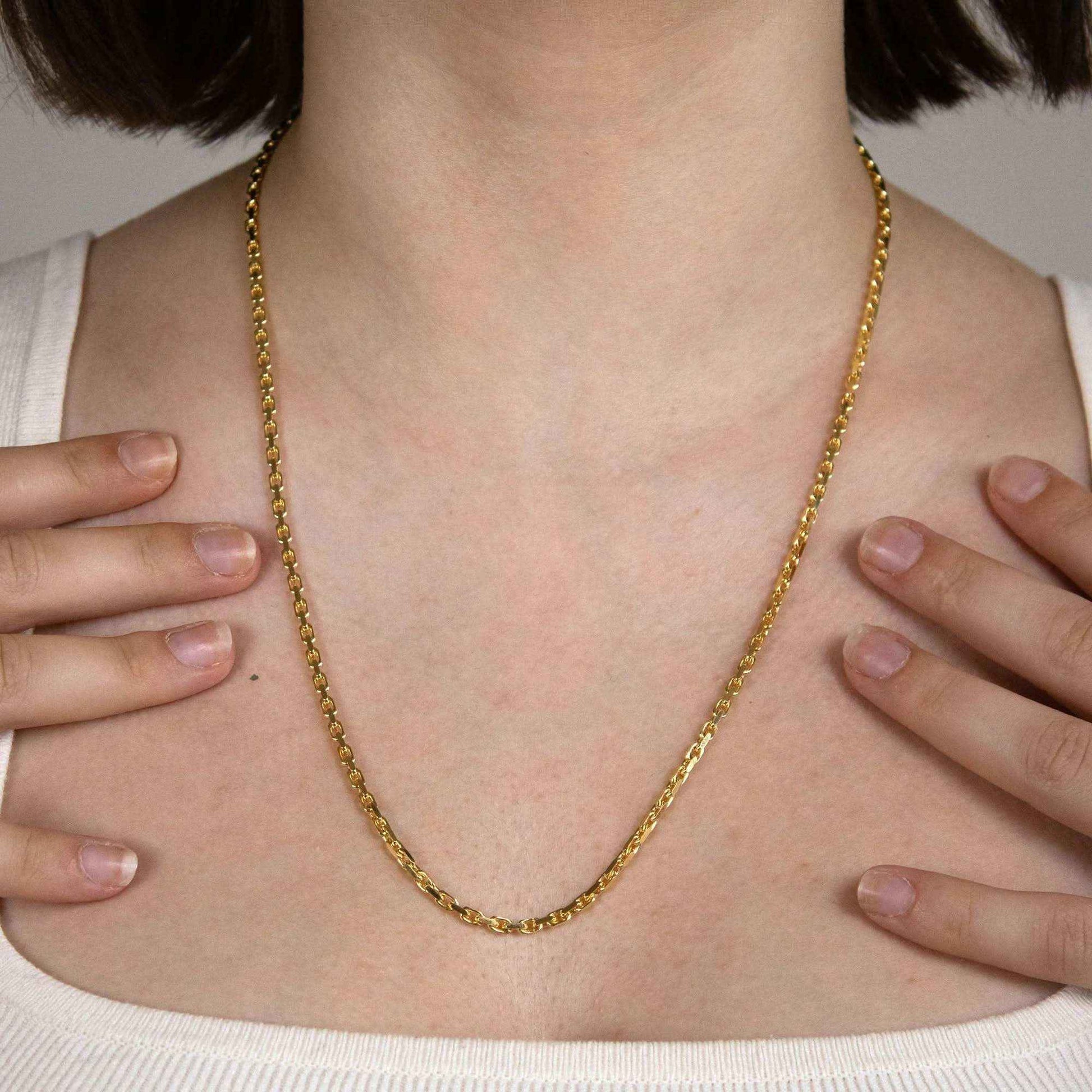 Ankerkette diamantiert Breite 2,5mm - 585-14 Karat Gold - Firma Holzenplotz - Silberketten-Goldketten.de 