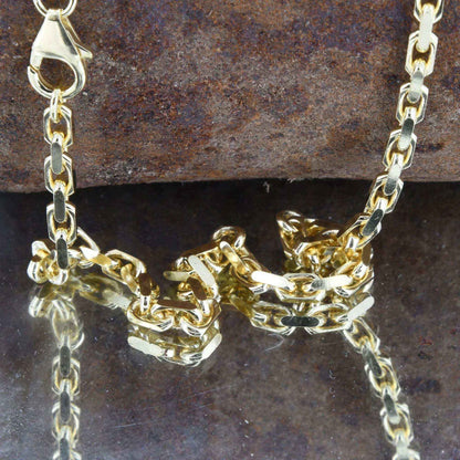 Ankerkette diamantiert Breite 3,0mm - 585-14 Karat Gold - Firma Holzenplotz - Silberketten-Goldketten.de 