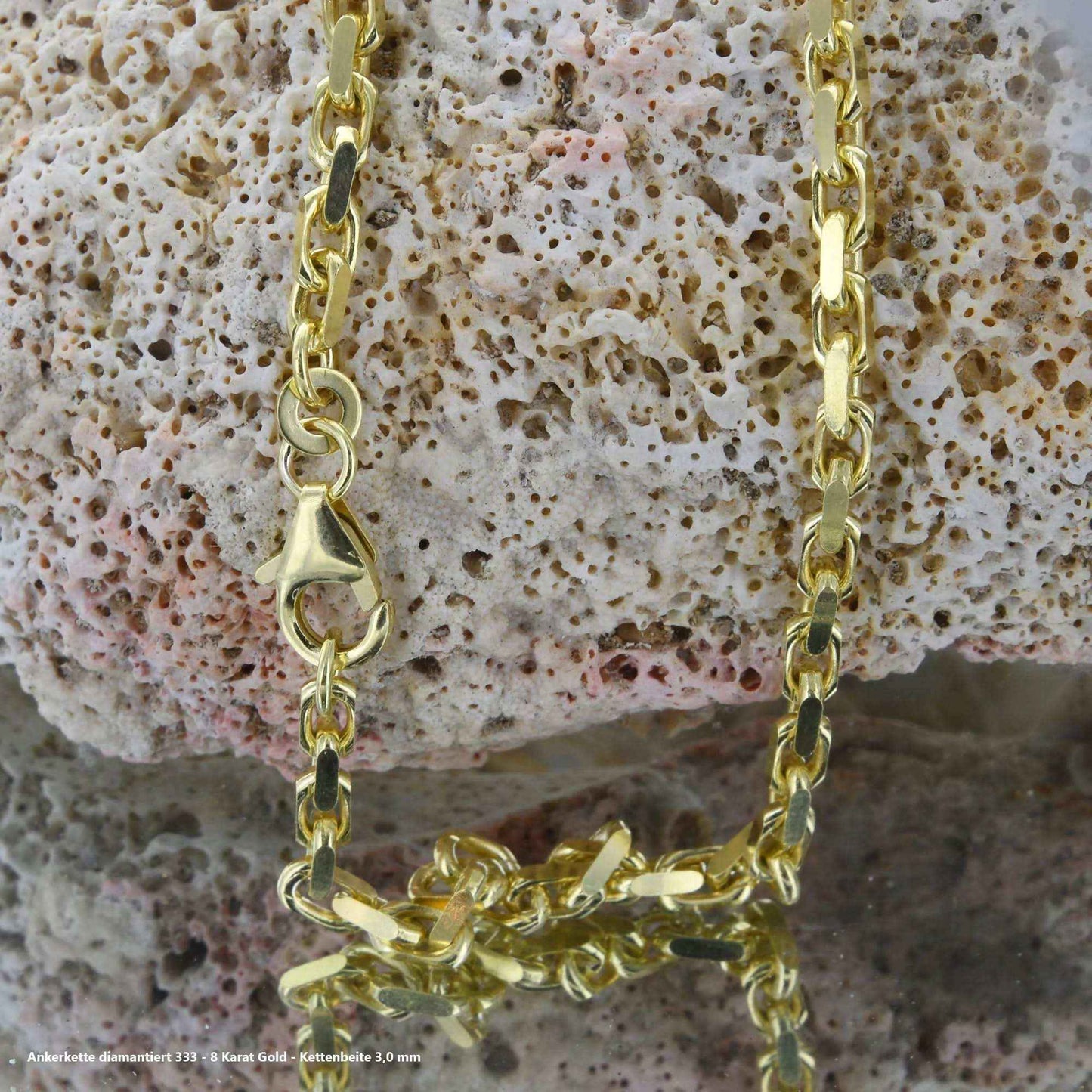 Ankerkette diamantiert Halskette - 333 - 8 Karat Gold - Firma Holzenplotz - Silberketten-Goldketten.de 