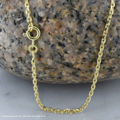 Ankerkette diamantiert Halskette - 333 - 8 Karat Gold - Firma Holzenplotz - Silberketten-Goldketten.de 