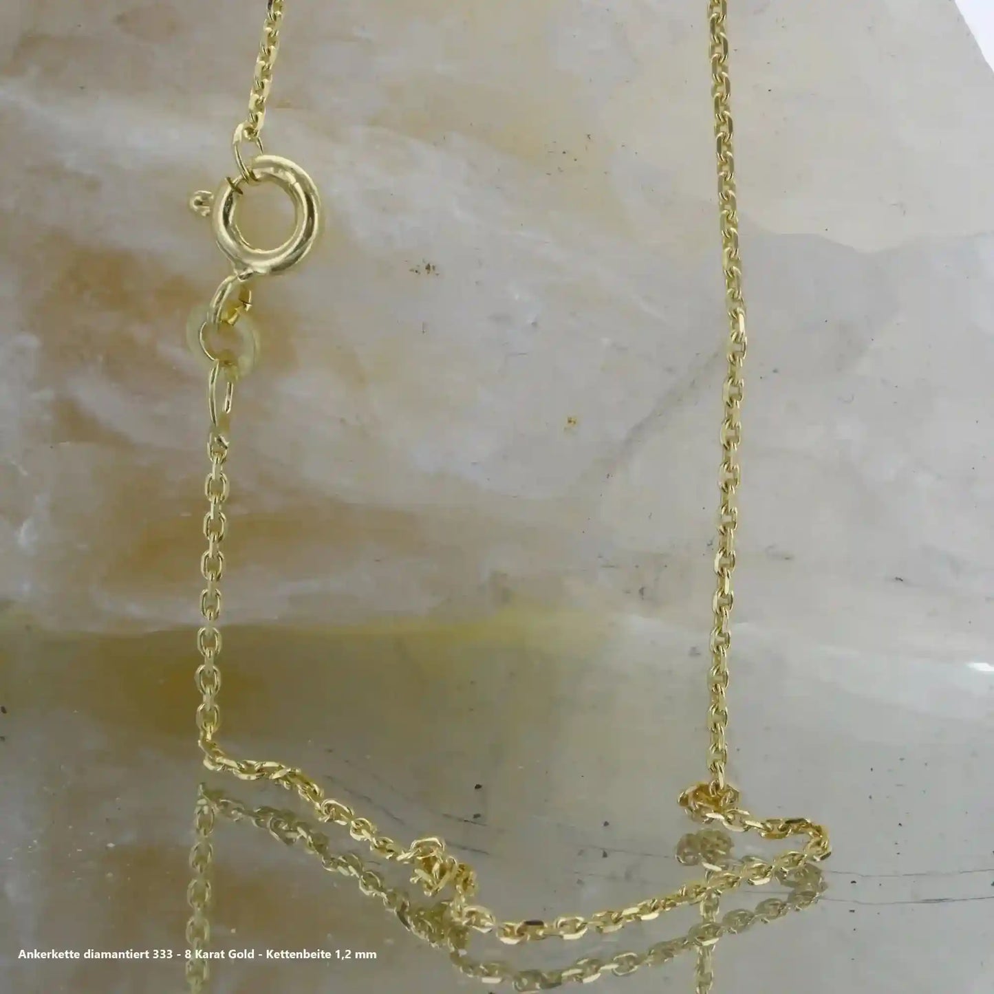 Ankerkette diamantiert Halskette - 333 - 8 Karat Gold - Firma Holzenplotz - Silberketten-Goldketten.de 
