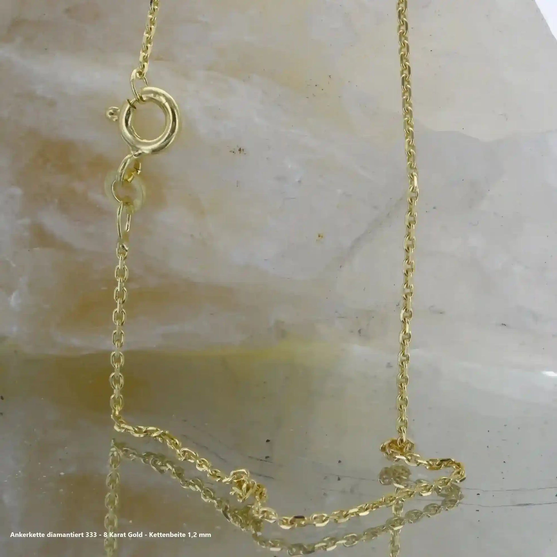 Ankerkette diamantiert Halskette - 333 - 8 Karat Gold - Firma Holzenplotz - Silberketten-Goldketten.de 