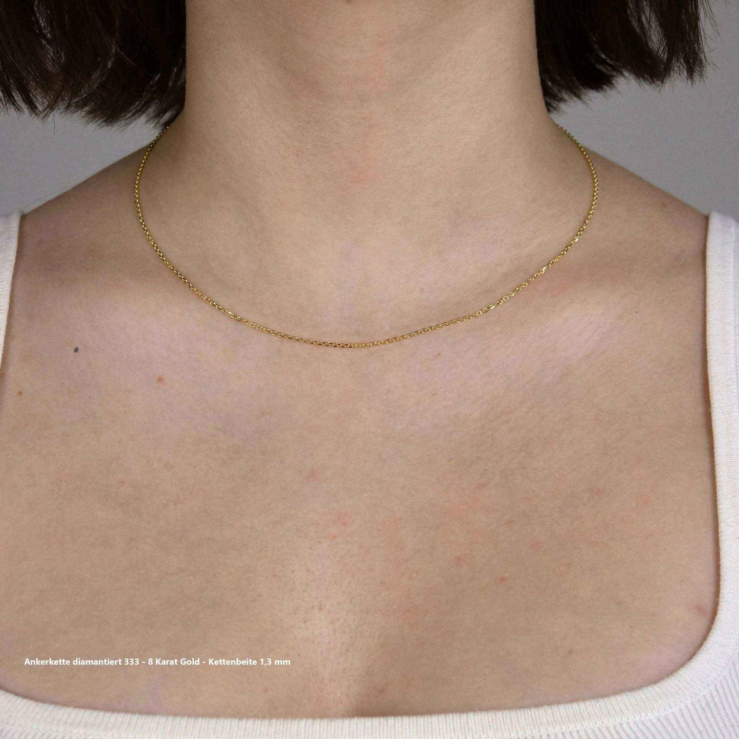 Ankerkette diamantiert Halskette - 333 - 8 Karat Gold - Firma Holzenplotz - Silberketten-Goldketten.de 