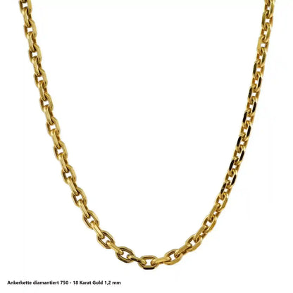 Ankerkette diamantiert Halskette -  750 - 18 Karat Gold