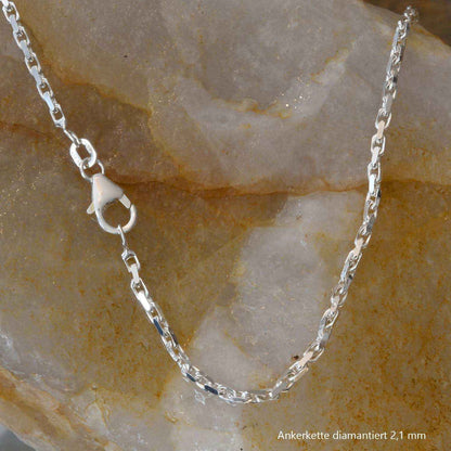 Ankerkette diamantiert Halskette  925 Sterlingsilber Auswahl