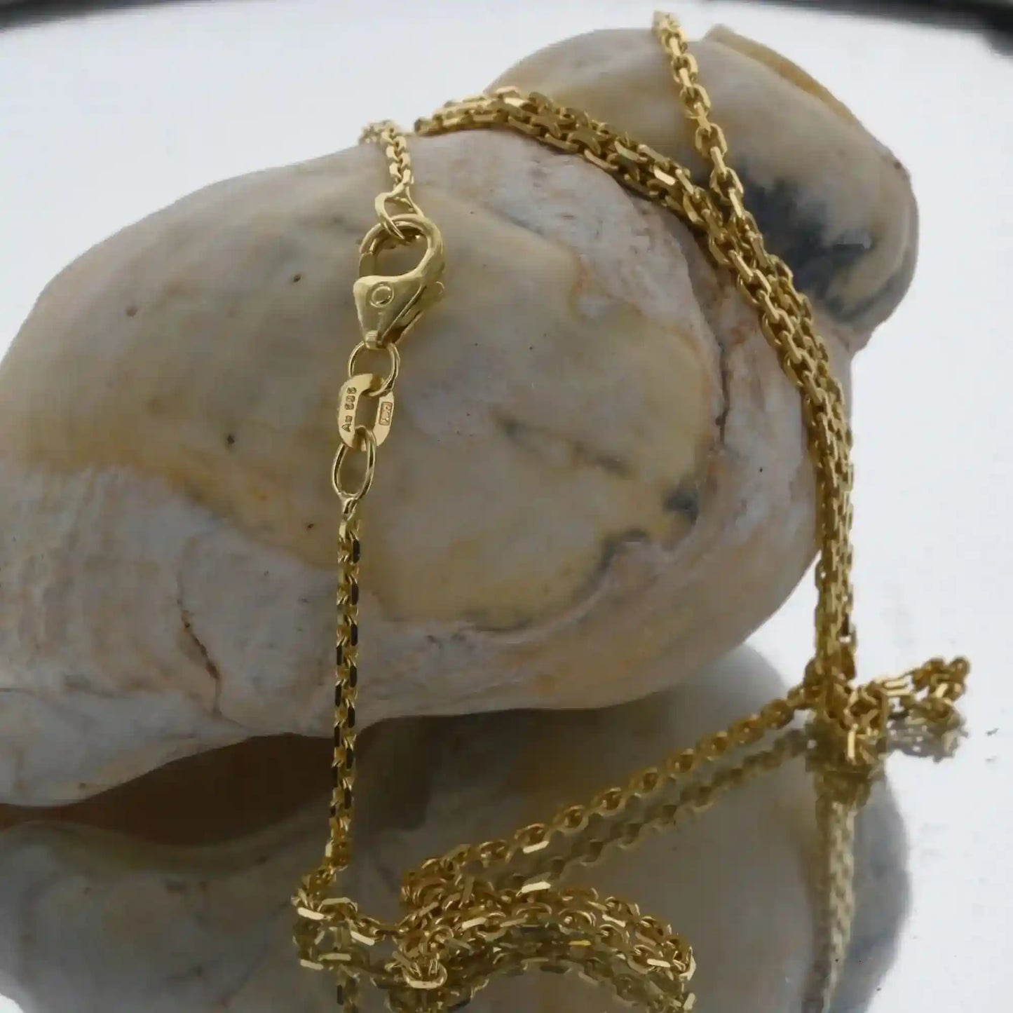 Ankerkette diamantiert Halskette Breite 1,8 mm - 585 - 14 Karat Gold - Firma Holzenplotz - Silberketten-Goldketten.de 