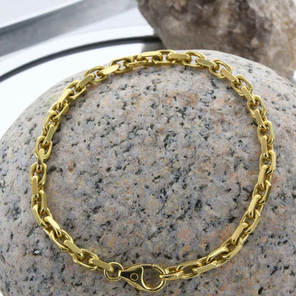 Ankerkette diamantiert Länge 19cm - Breite 3,8mm - 585-14 Karat Gold - Firma Holzenplotz - Silberketten-Goldketten.de 