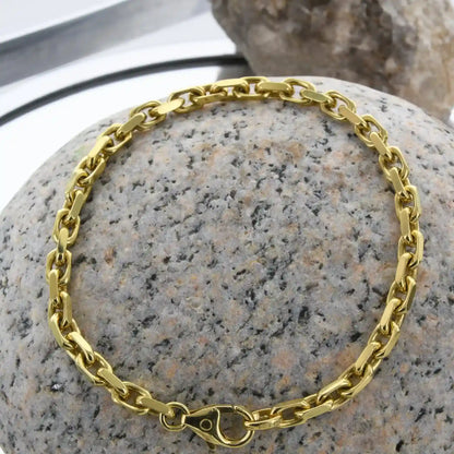 Ankerkette diamantiert Länge 21cm - Breite 3,8mm - 585-14 Karat Gold