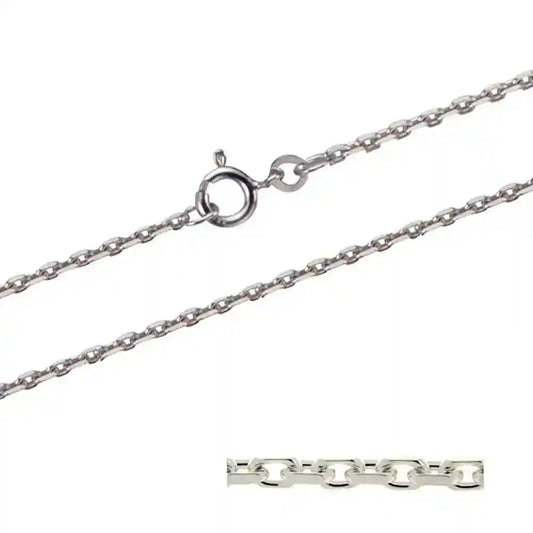 1,7 mm 40 cm 585 - 14 Karat Weißgold Ankerkette diamantiert massiv Gold hochwertige Goldkette  4,3 g