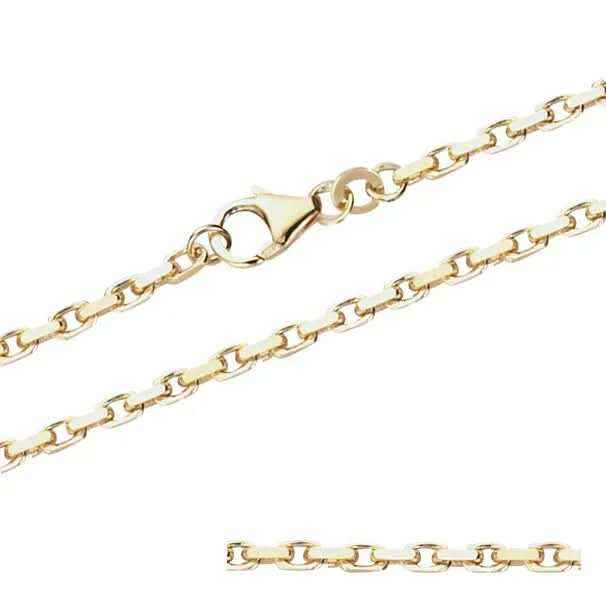 2,5 mm 55 cm 750 - 18 Karat Gold Halskette Ankerkette diamantiert massiv Gold hochwertige Goldkette 21,6 g