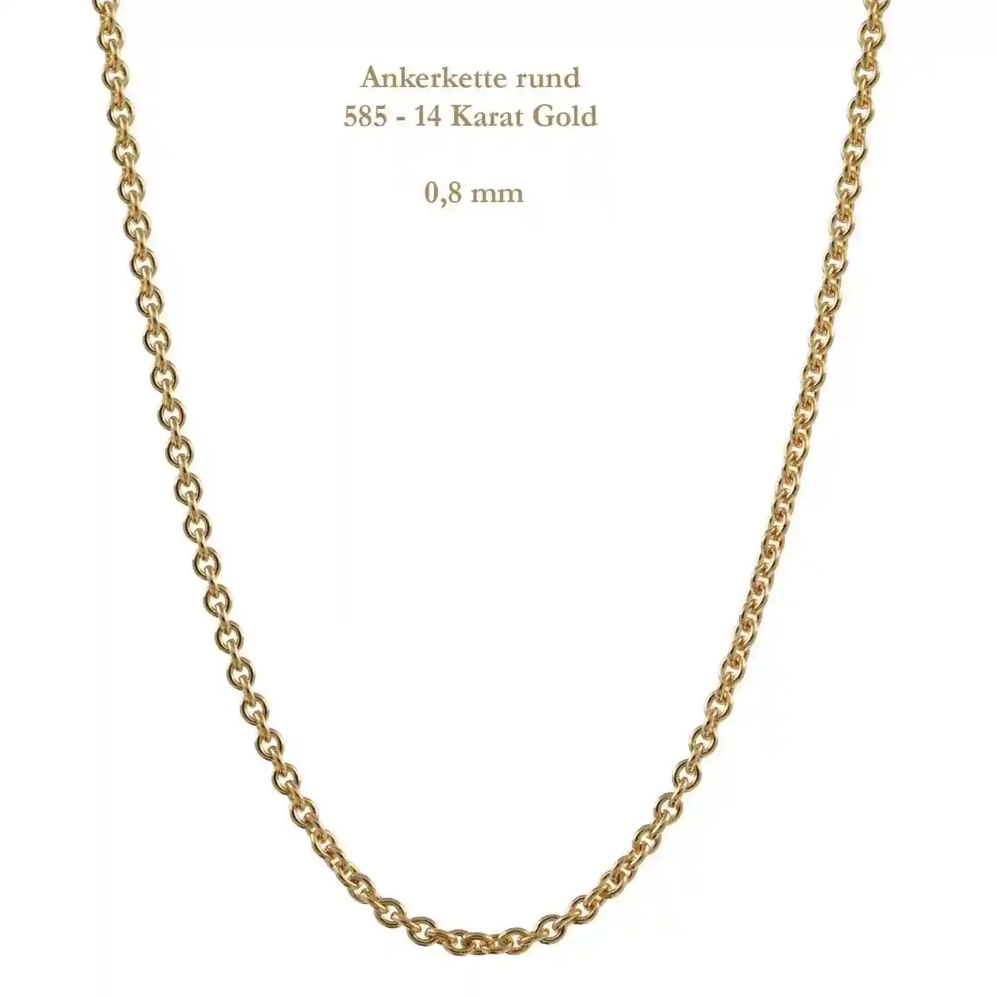 Ankerkette rund Halskette  585 - 14 Karat Gold Auswahl