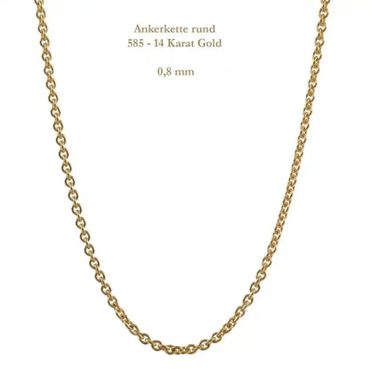 Ankerkette rund Halskette  585 - 14 Karat Gold Auswahl