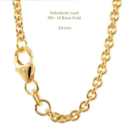 Ankerkette rund Halskette  585 - 14 Karat Gold Auswahl
