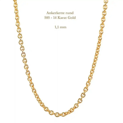 Ankerkette rund Halskette  585 - 14 Karat Gold Auswahl