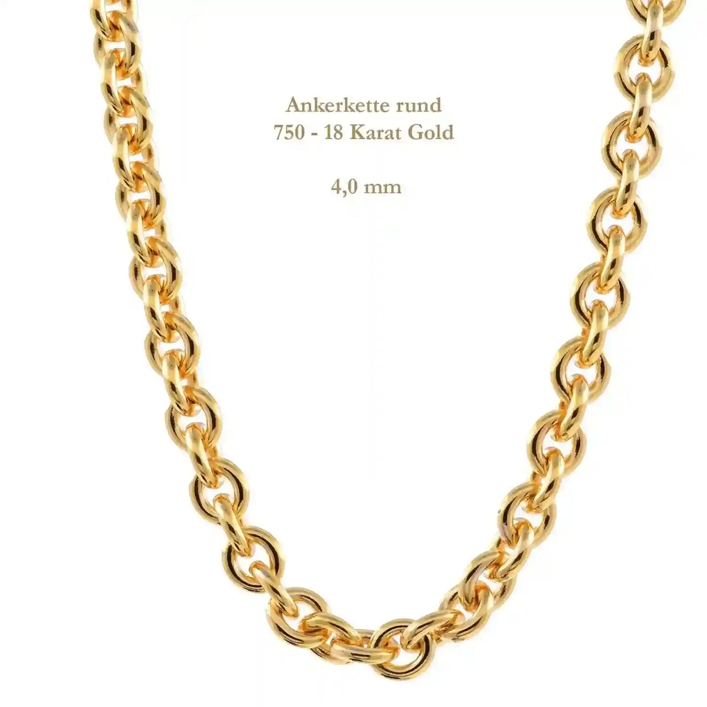 Ankerkette rund Halskette  750 - 18 Karat Gold Auswahl