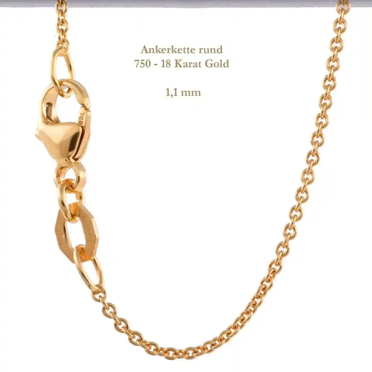 Ankerkette rund Halskette  750 - 18 Karat Gold Auswahl