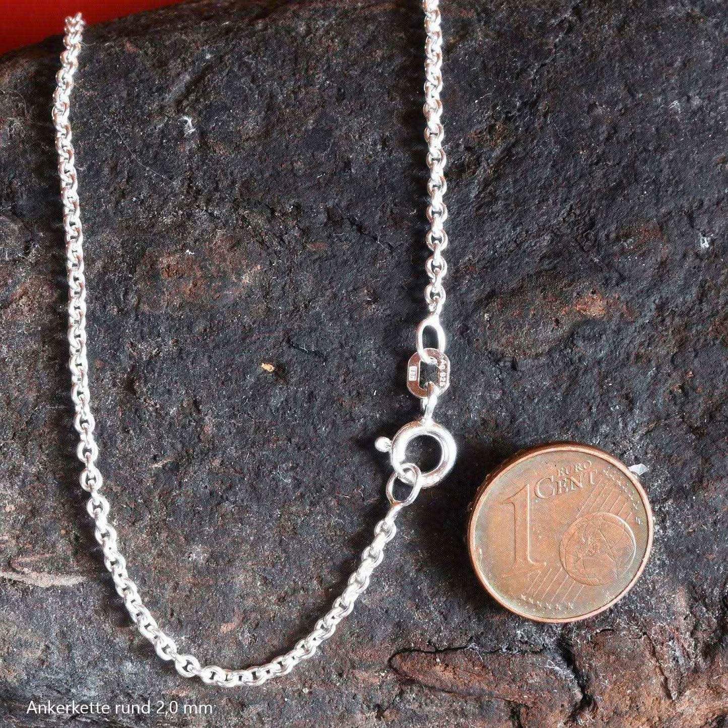Ankerkette rund Halskette  925 Sterlingsilber Auswahl