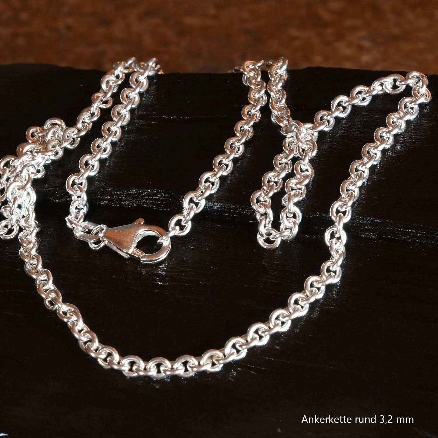 Ankerkette rund Halskette  925 Sterlingsilber Auswahl