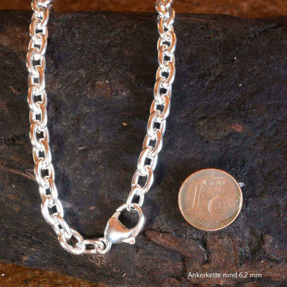 Ankerkette rund Halskette  925 Sterlingsilber Auswahl