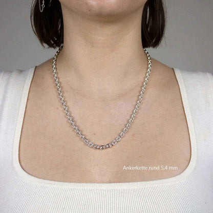Ankerkette rund Halskette  925 Sterlingsilber Auswahl