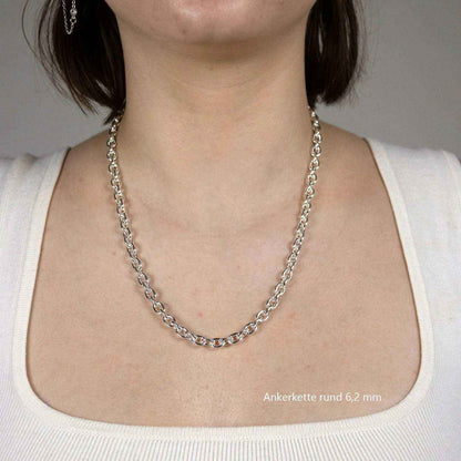 Ankerkette rund Halskette  925 Sterlingsilber Auswahl