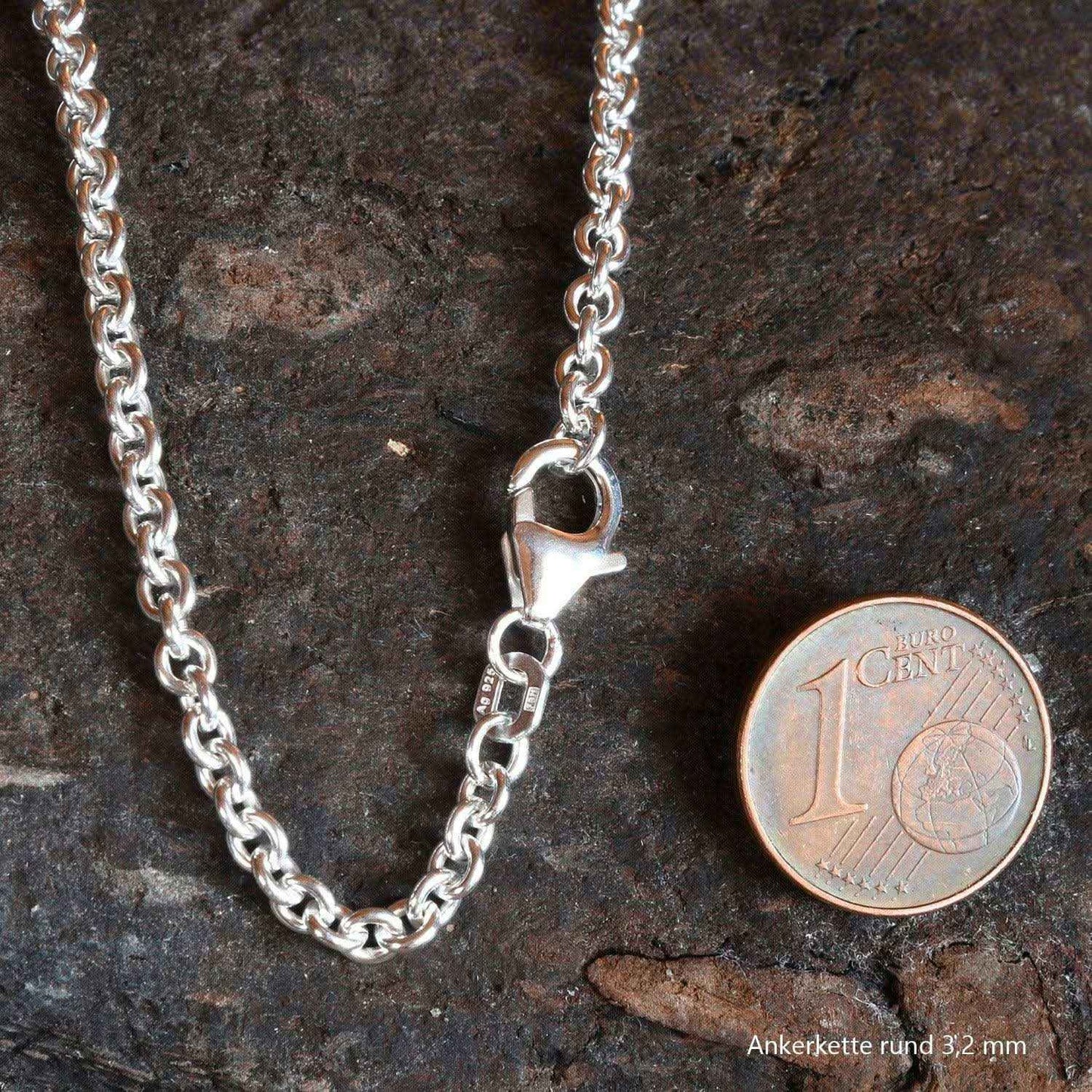 Ankerkette rund Halskette  925 Sterlingsilber Auswahl