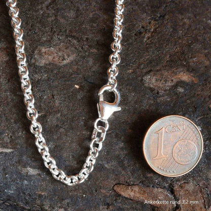 Ankerkette rund Halskette  925 Sterlingsilber Auswahl