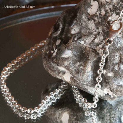 Ankerkette rund Halskette  925 Sterlingsilber Auswahl