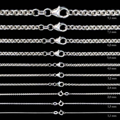 Ankerkette rund Halskette  925 Sterlingsilber Auswahl