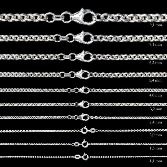 Ankerkette rund Halskette  925 Sterlingsilber Auswahl