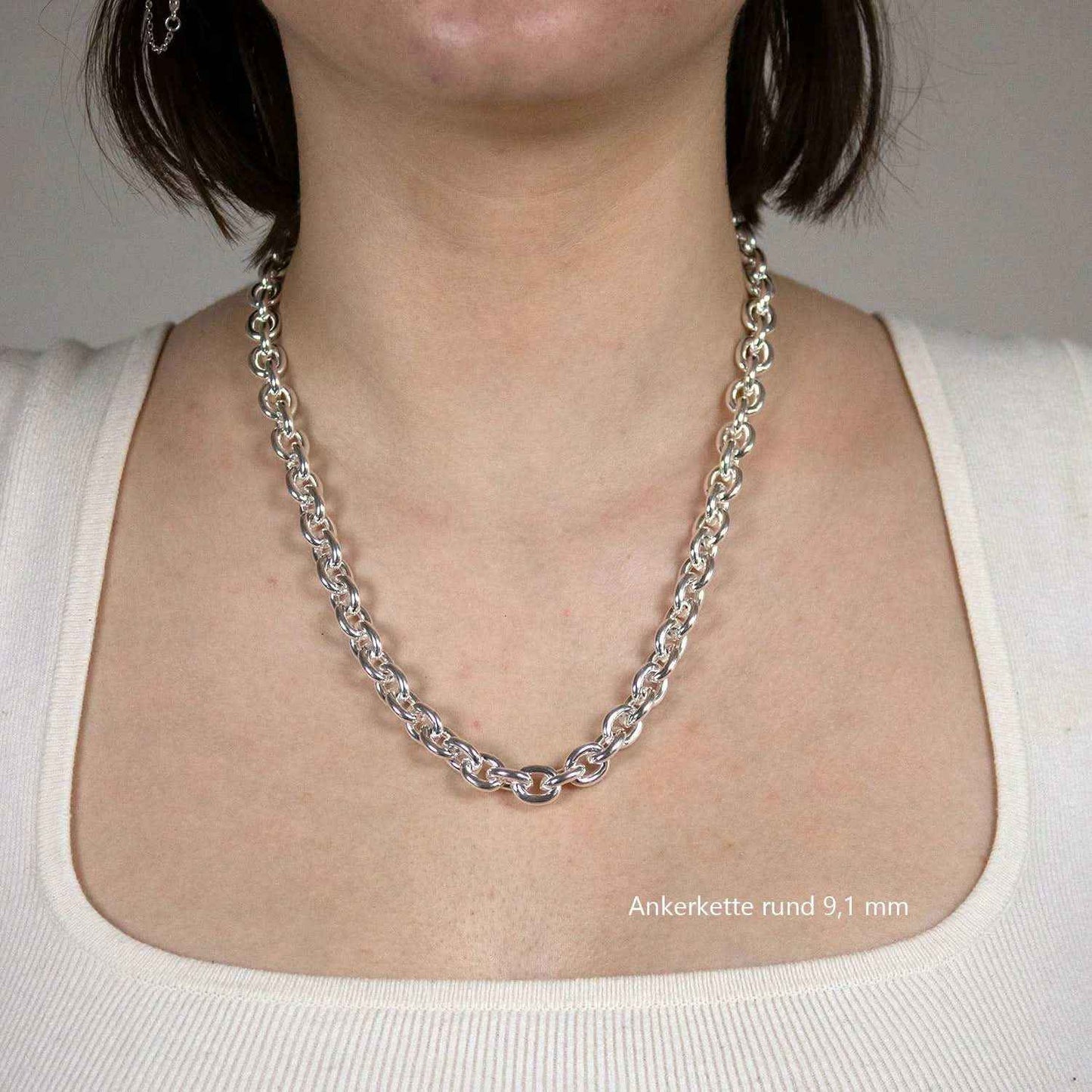 Ankerkette rund Halskette  925 Sterlingsilber Auswahl