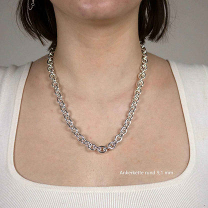 Ankerkette rund Halskette  925 Sterlingsilber Auswahl