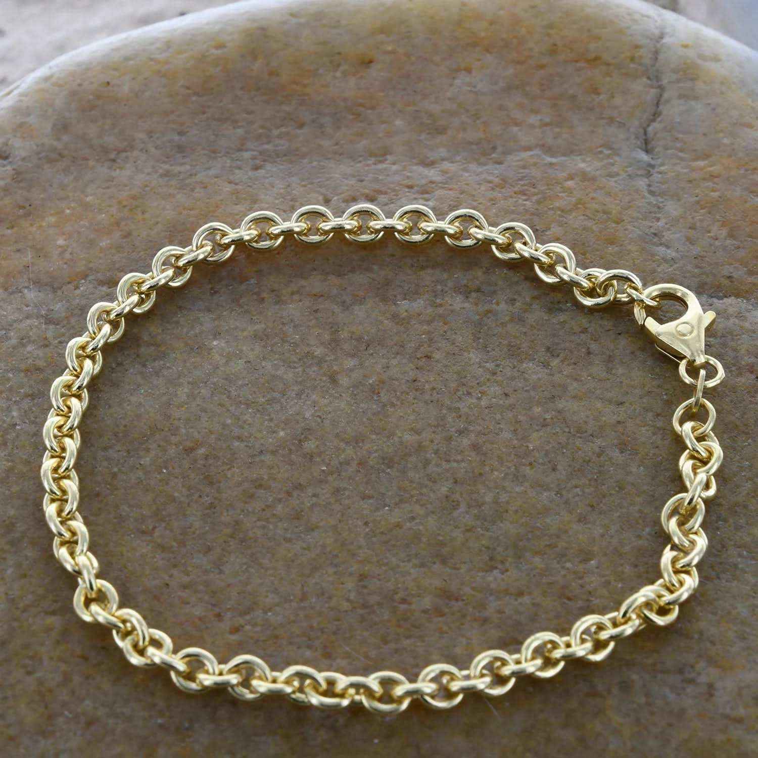 Ankerkette rund Halskette Breite 4,0 mm - 585 - 14 Karat Gold Auswahl - Firma Holzenplotz - Silberketten-Goldketten.de 