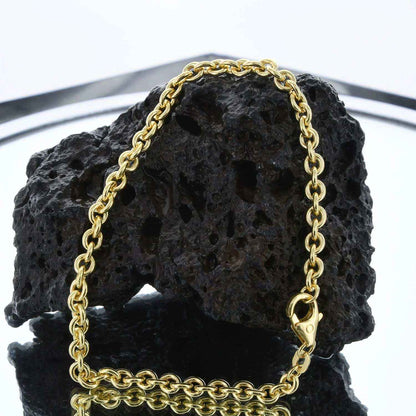 Ankerkette rund Halskette Breite 4,0 mm - 585 - 14 Karat Gold Auswahl - Firma Holzenplotz - Silberketten-Goldketten.de 
