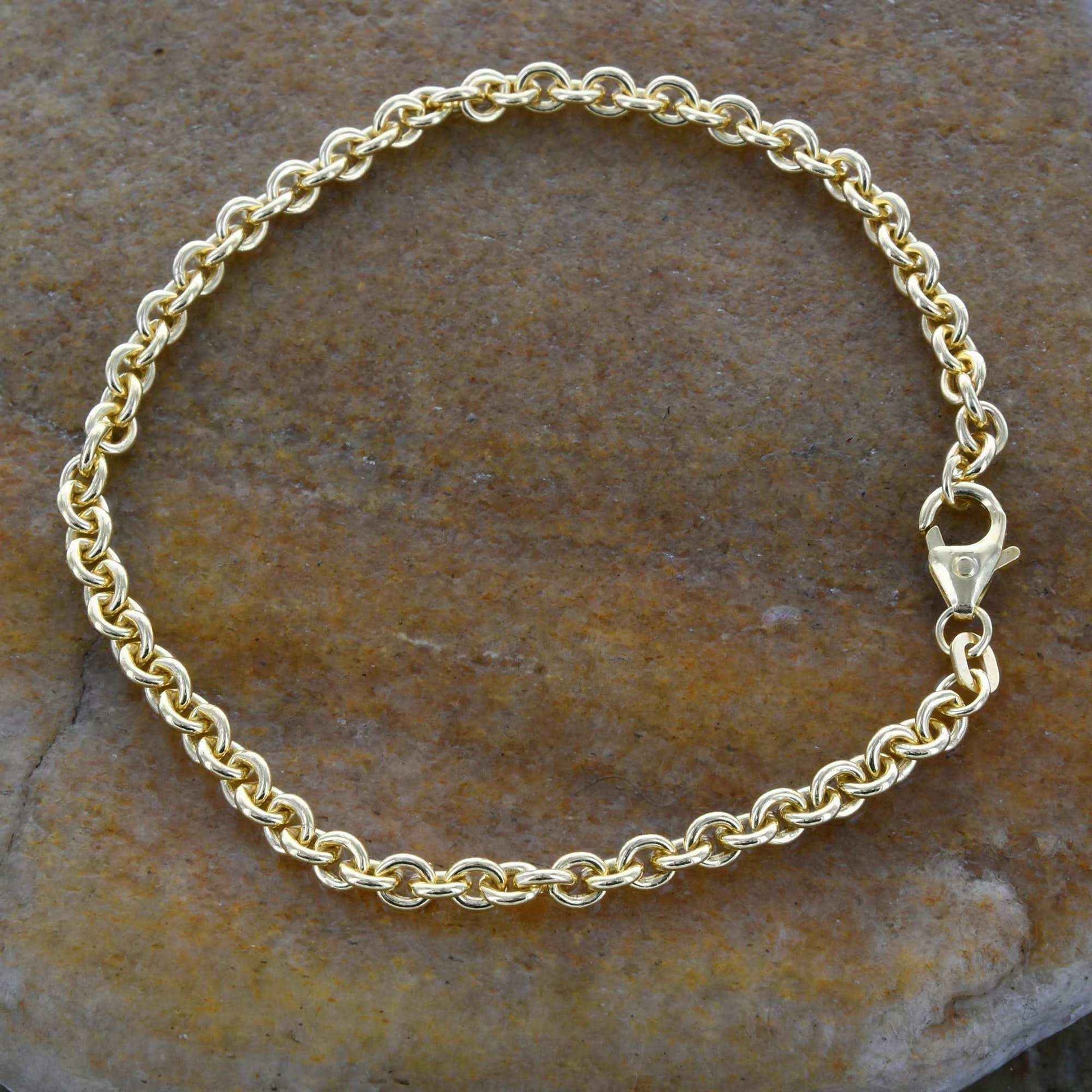 Ankerkette rund Halskette Breite 4,0 mm - 585 - 14 Karat Gold Auswahl - Firma Holzenplotz - Silberketten-Goldketten.de 