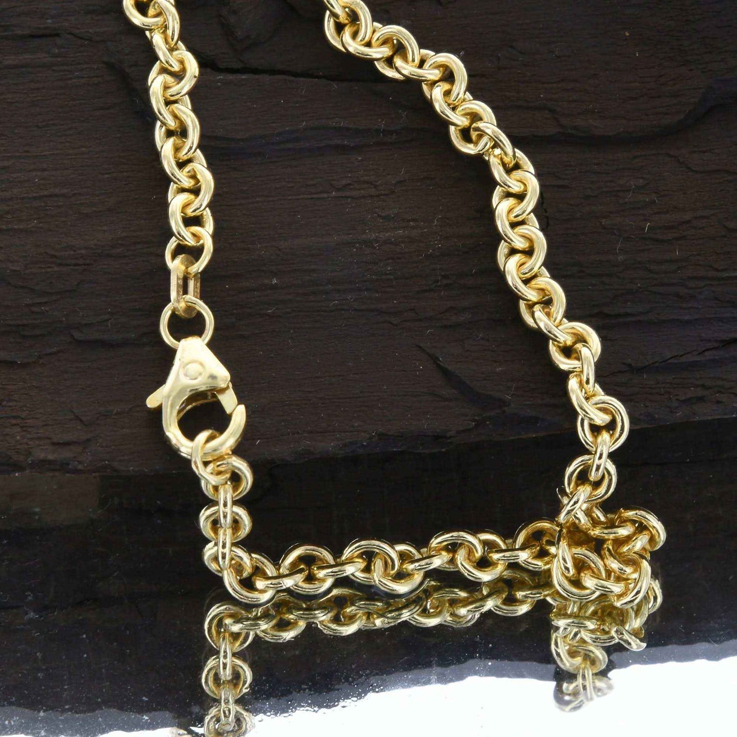 Ankerkette rund Halskette Breite 4,0 mm - 750 - 18 Karat Gold Auswahl - Firma Holzenplotz - Silberketten-Goldketten.de 