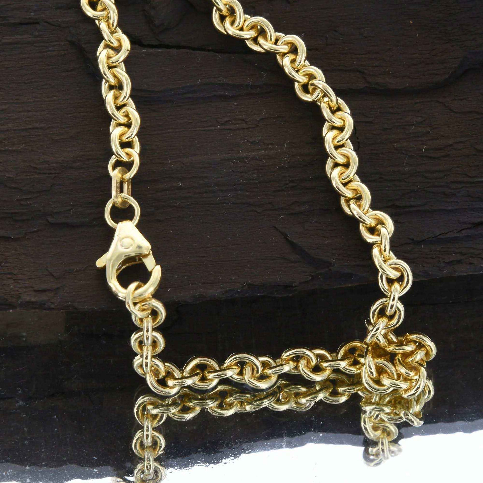 Ankerkette rund Halskette Breite 4,0 mm - 750 - 18 Karat Gold Auswahl - Firma Holzenplotz - Silberketten-Goldketten.de 