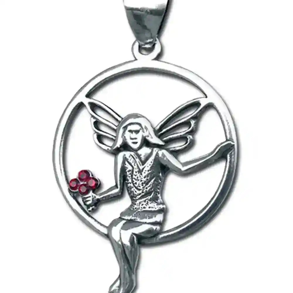Anmutige Elfe Schmuck Anhänger 925er Silber - Elfen Feen - 45x26mm