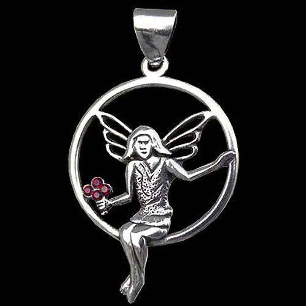Anmutige Elfe Schmuck Anhänger 925er Silber - Elfen Feen - 45x26mm