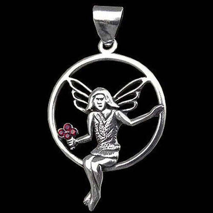 Anmutige Elfe Schmuck Anhänger 925er Silber - Elfen Feen - 45x26mm