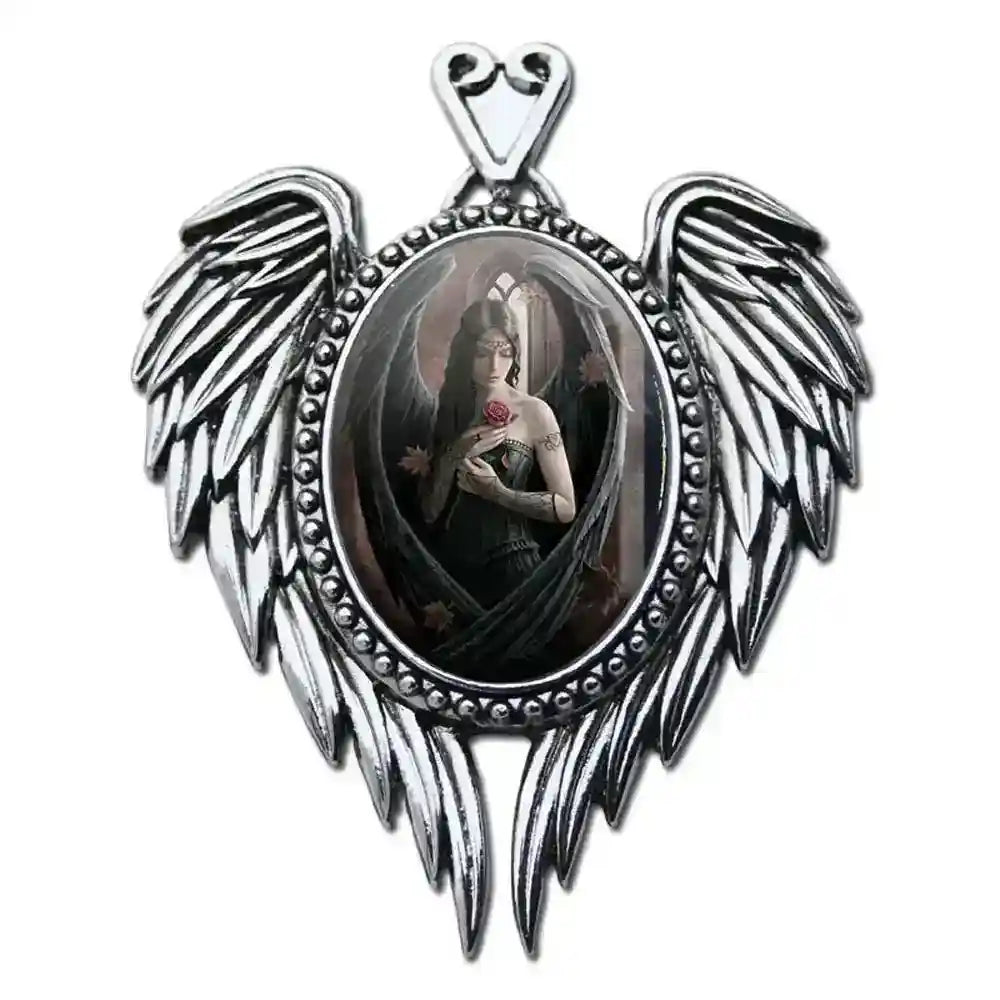 Anne Stokes Anhänger Engel Rose schwarz Schmuck Fantasy Engel 
